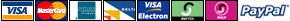 We conveniently accept: Visa, Master Card, Amex, Delta, Electron, Switch, Solo, Pay Pal.